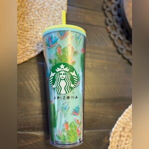 Starbucks Blue and Teal Ombré Tumbler with Barcode Sticker